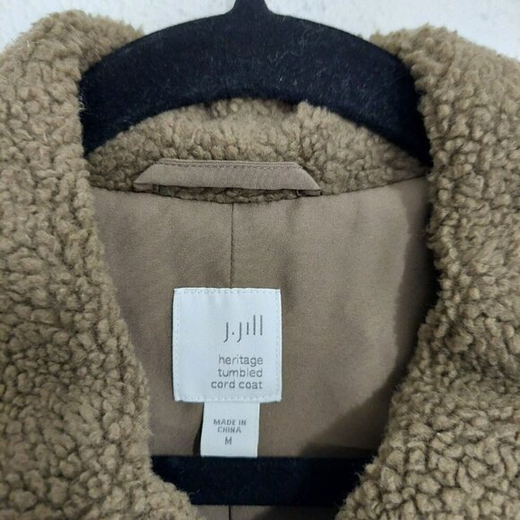 J. JILL Brown Chore Boy Farm HERITAGE TUMBLED CORD COAT Corduroy Zip Jacket Sz M - Picture 3 of 10